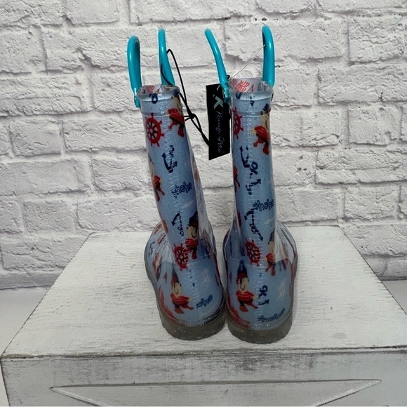 NWT KomforMe Kids Nautical Light Up Rain Boots - Picture 12 of 16